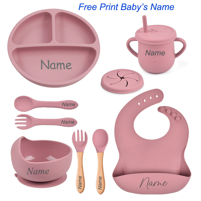 Baby Food Logo - Set peralatan makan silikon untuk anak-anak,