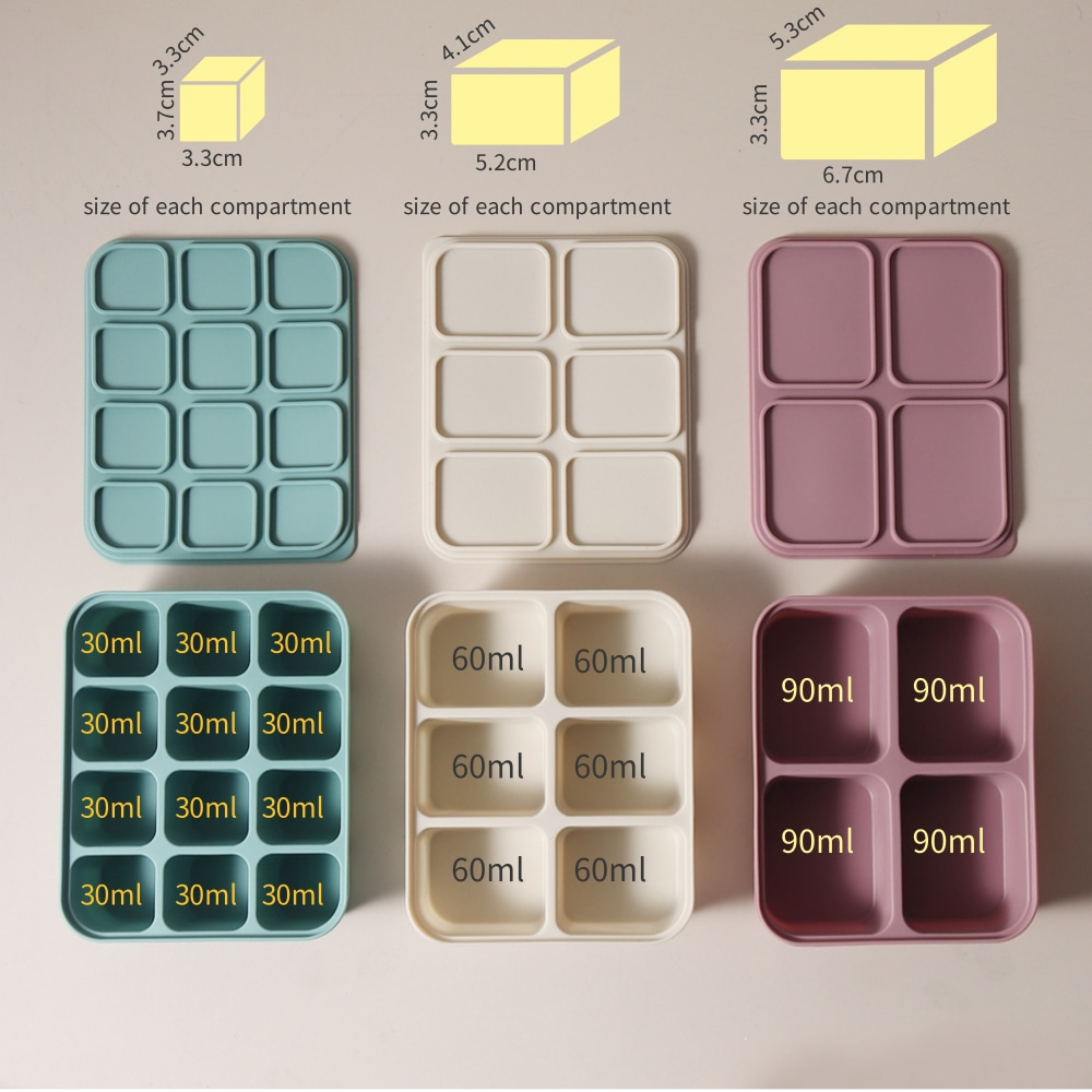 Freezer Tray Baby - Cetakan Es Batu Silikon dengan Tutup,