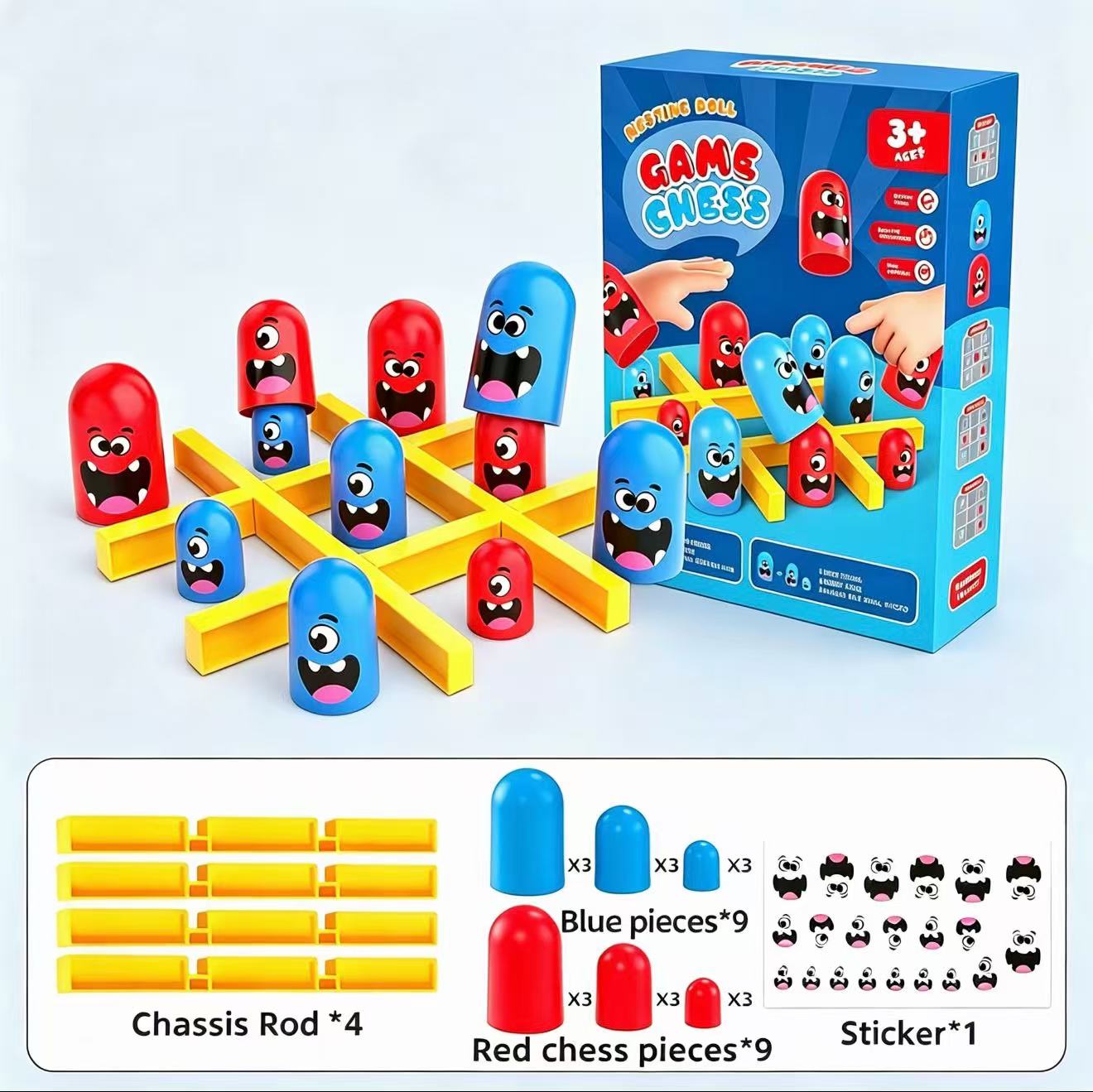 Baby Food Eat - Permainan Tic-Tac-Toe Cangkir Susun Ukuran Besar,