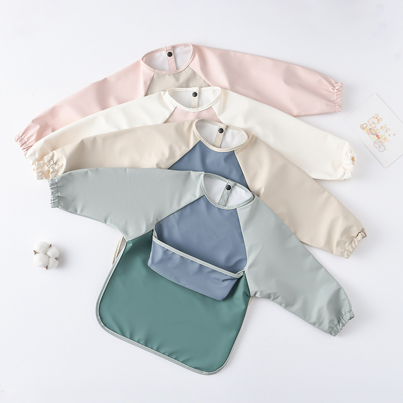 Celemek PU lengan panjang bayi - Baby Food Chair ulasan dan harga
