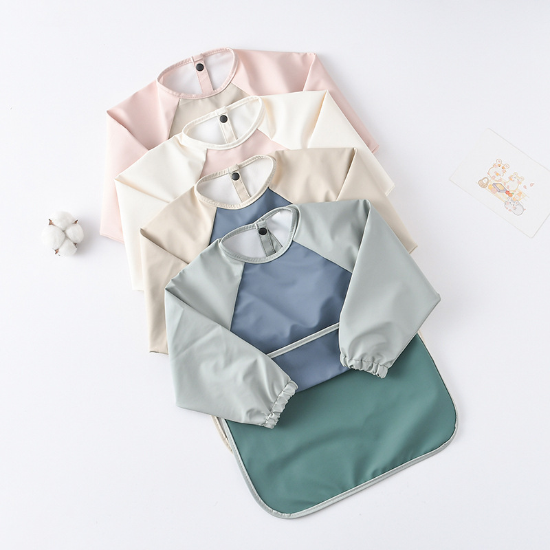 Celemek PU lengan panjang bayi - Baby Food Chair ulasan dan harga