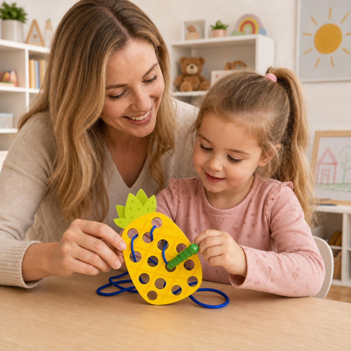 Mainan Puzzle Nanas dari Kayu  - Baby Food Eat ulasan dan harga