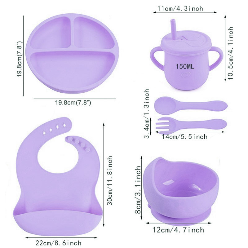 6PCS Set Makan Silikon Untuk B - Baby Food Logo ulasan dan harga
