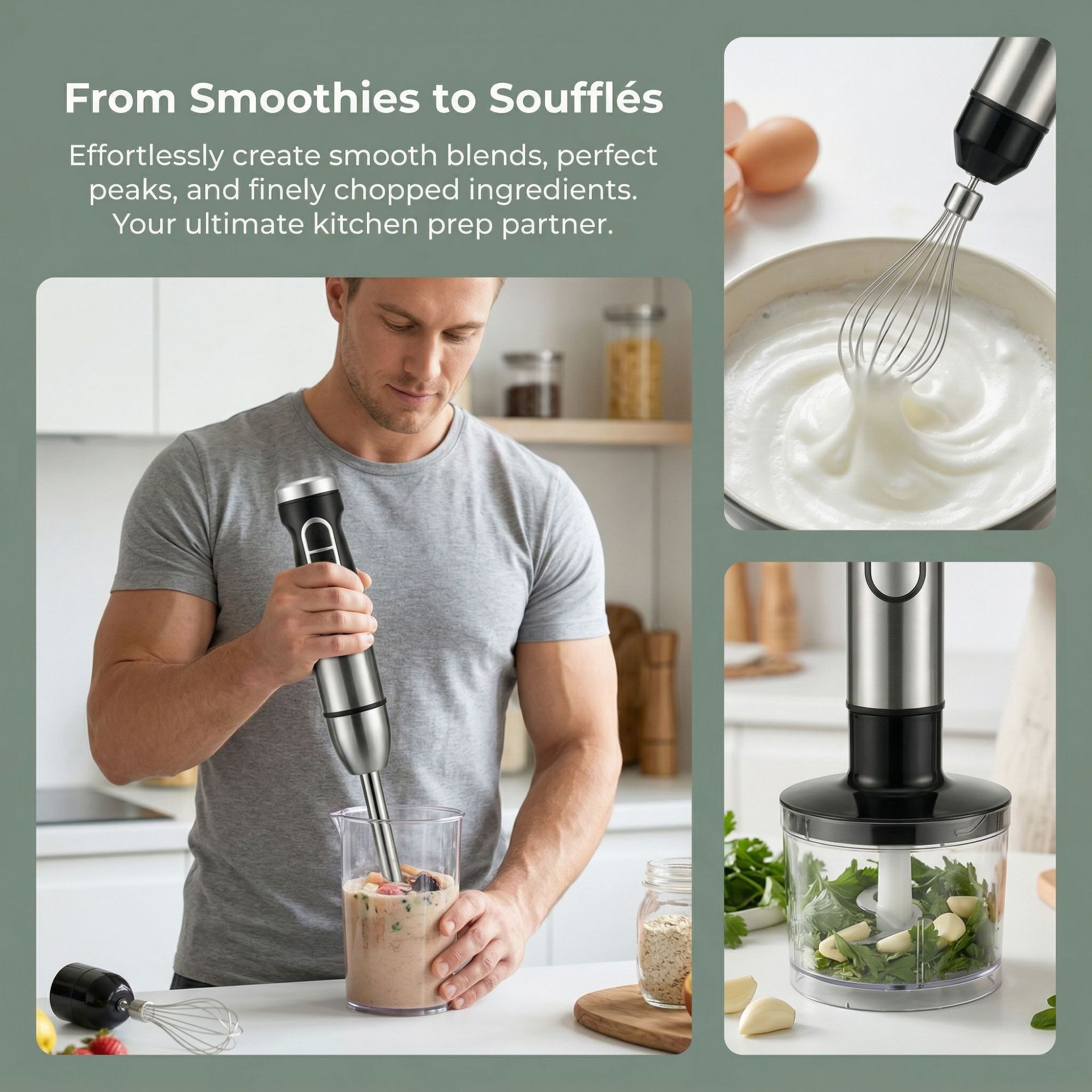 Set Blender Tangan 4-in-1 Baru - Dry Food Baby ulasan dan harga